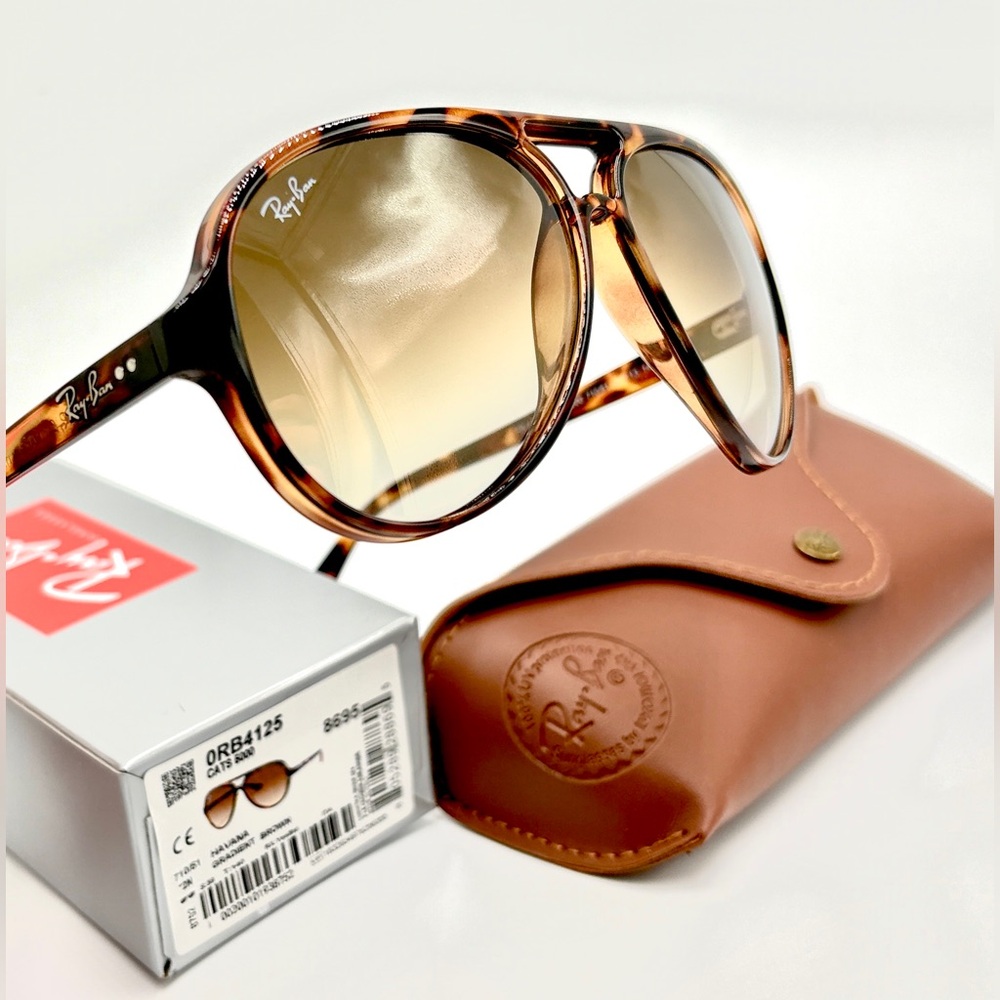 Ray-Ban RB4125 Sunglasses Aviators Havana 710/51 59/140 w/ Case & Original Box - Picture 15 of 16